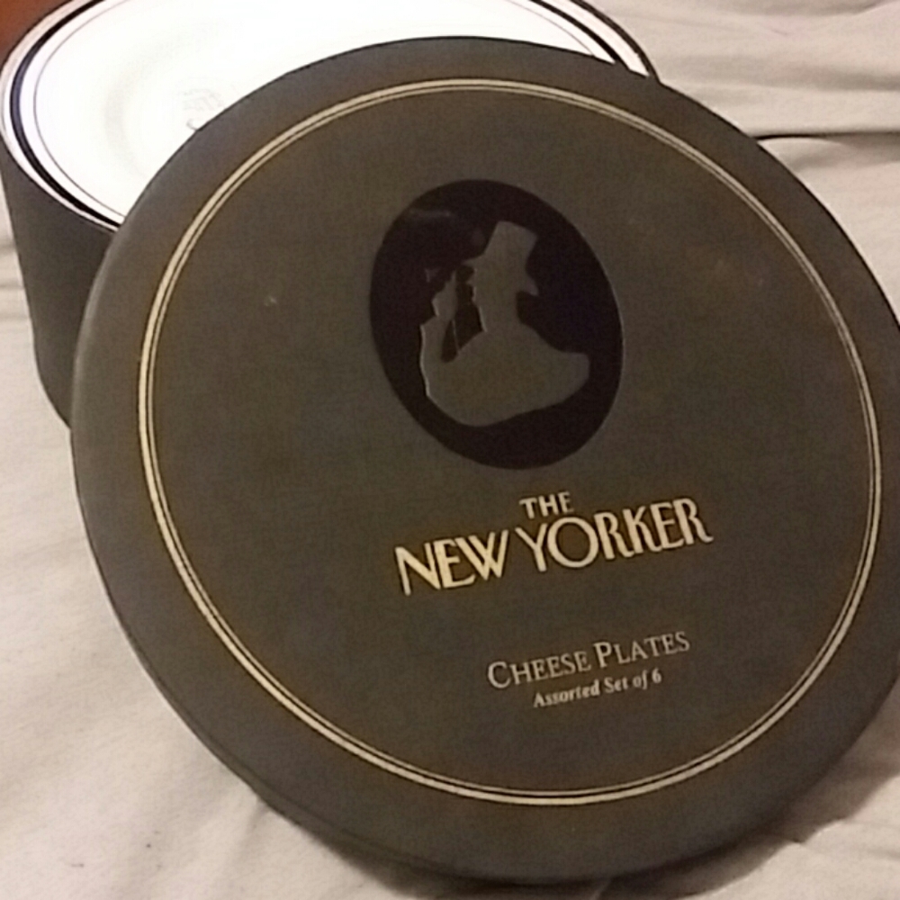 The New yorker 6 cheese plates wine themed